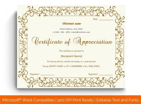 14+ Certificate of Appreciation for Guest Speaker Templates ...