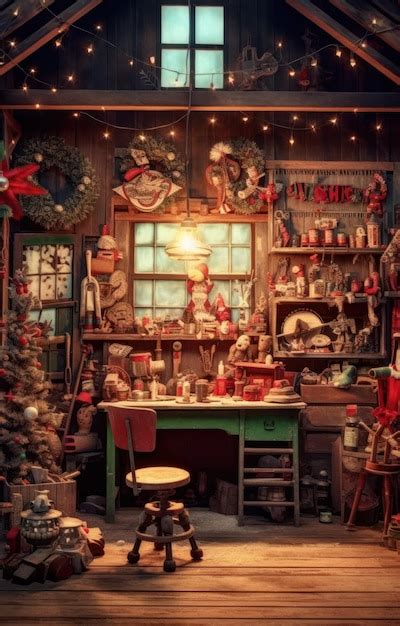 Premium AI Image | Christmas inside santa's workshop