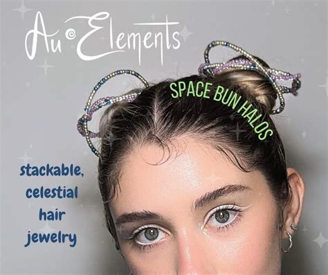 Space Bun Halos Stackable Celestial Beaded Hair Pins For Space Bun