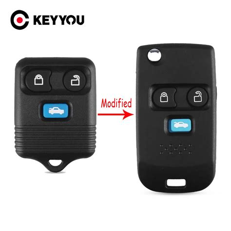 KEYYOU Funda De Llave Remota De 3 Botones Carcasa Fob Plegable Para