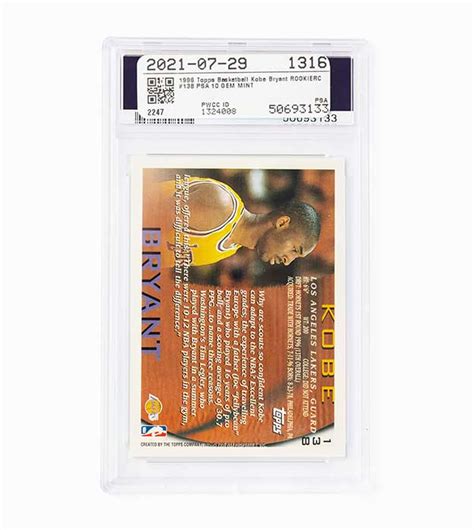 1996 Topps Kobe Bryant Rookie PSA 10 StarsCards