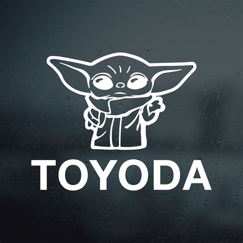 Funny Toyoda Star Wars Baby Yoda Grogu Decal Sticker Toyota Etsy Uk