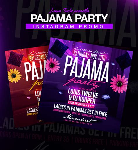 Pajama Party Flyer Instagram Promo Behance