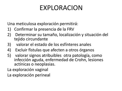 FISTULA RECTO VAGINAL Coloproctologia I PPT Descarga Gratuita