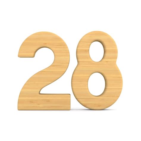 Premium Photo | Number twenty eight on white