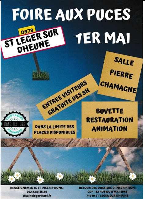 Foire aux puces Saint Léger sur Dheune 71510 01 Mai 2023