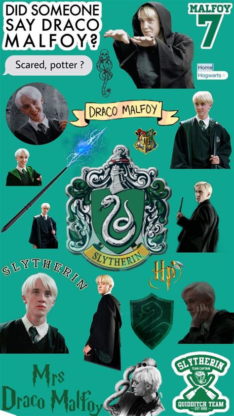 Draco Malfoy Slytherin Collage Wallpaper Harry Potter Sfondi