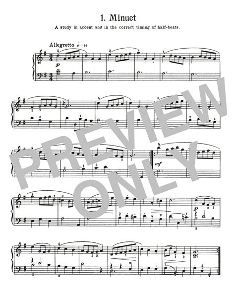 Johann Sebastian Bach Minuet In G Major BWV Anh 114 Sheet Music