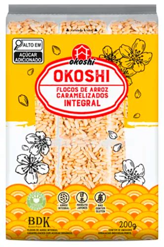 Arroz Integral Tem Açúcar - Barra de Arroz Integral com Açúcar Orgânico 200g Okoshi - Snack ...