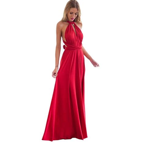 Sexy Women Multiway Wrap Convertible Boho Maxi Club Red Dress Bandage