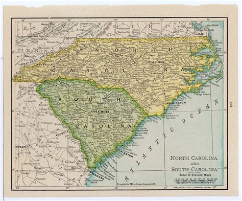 1911 Concise Atlas Vintage Map Pages – Georgia on one side North ...