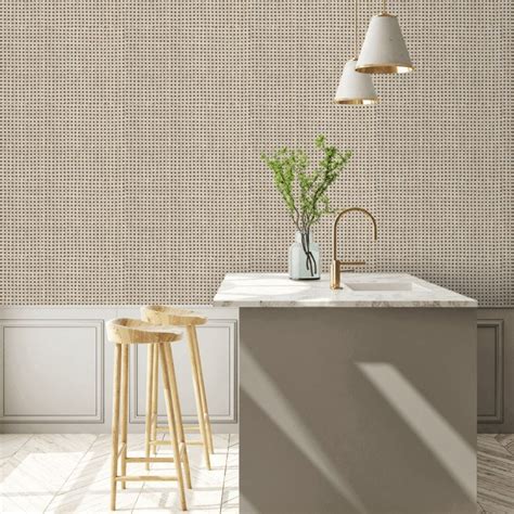 Faux Rattan Wallpaper Charcoal By Coordonne