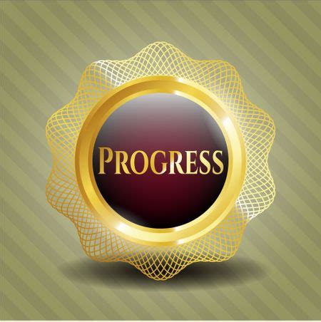 Progress Gold Shiny Emblem Freestock Vectors