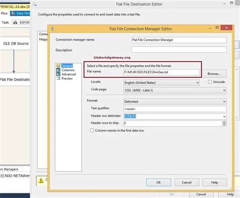 Export Data From SQL Server To Flat File In SSIS