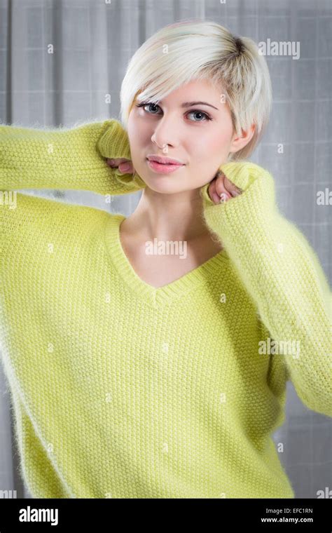 Beautiful Blonde Girl Model Stock Photo Alamy