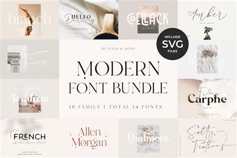 Modern Font Bundle Cricut Fonts Procreate Fonts Canva - Etsy