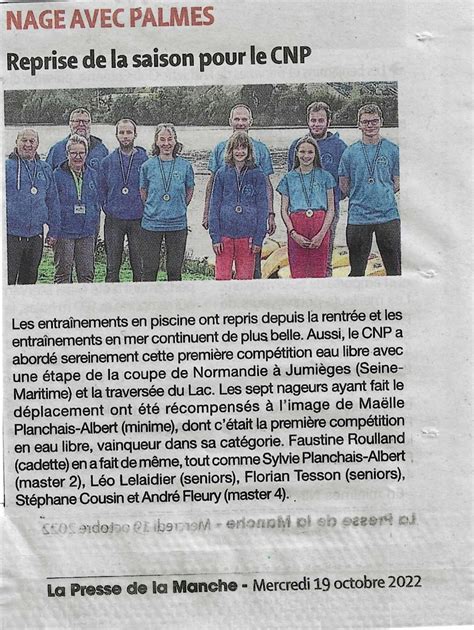 NAP Interclubs Eau Libre à Jumièges Cherbourg Natation Plongée