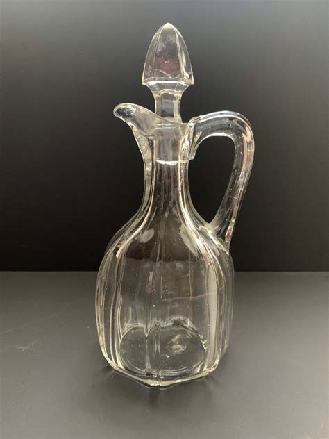 Vintage Clear Glass Cruet Etsy