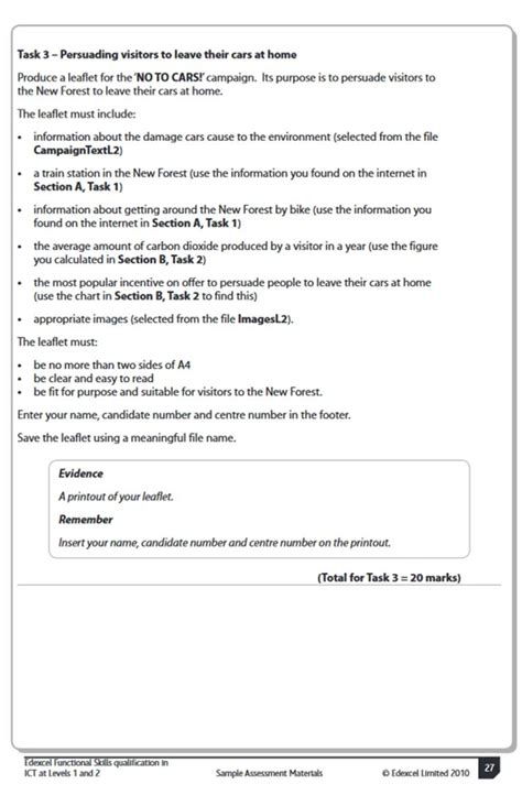 Functional Skills Ict Level 1 2 Past Papers And Answers