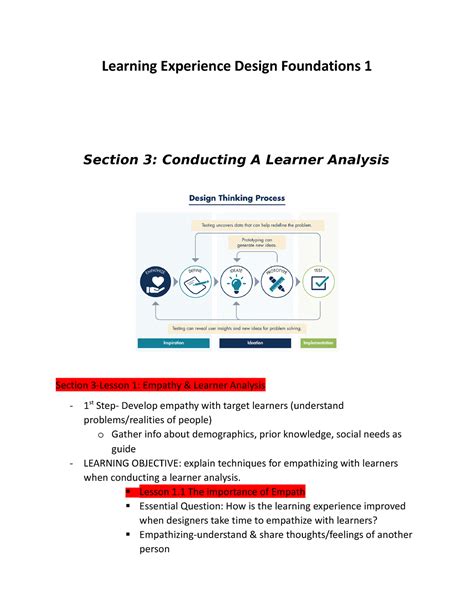 Section 3 Notes - Learning Experience Design Foundations 1 Section 3