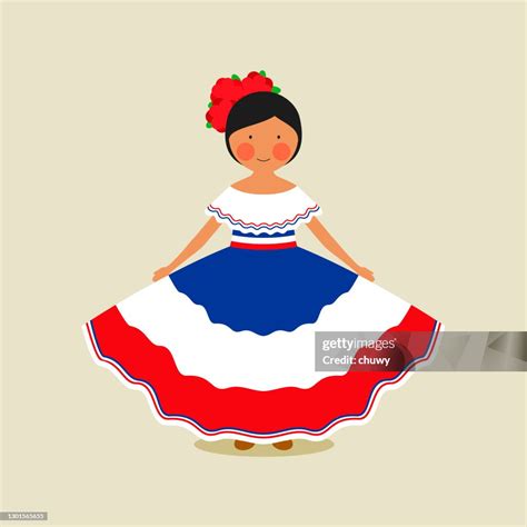 Traje Nacional Dominicano Para Mujer Ilustración De Stock Getty Images