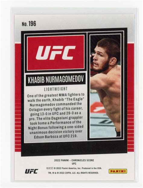 Khabib Nurmagomedov Panini Chronicles Ufc Red Score Parallel