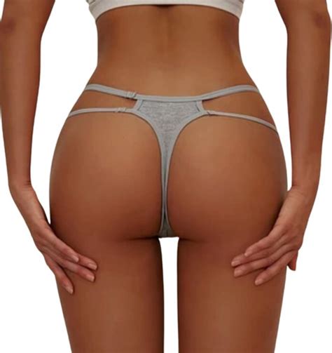 Sexy Dames String Met Kant Grijs Vrouwen Lingerie Ondergoed