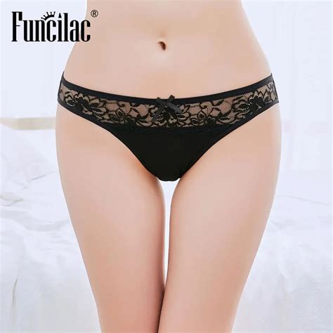 Funcilac Lace Underwear Sexy Tanga Thong Panties Culotte Femme G String