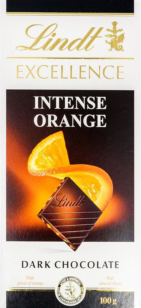 Lindt Excellence Orange Intense Chocolate 100g Amazon Ae Grocery