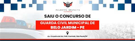 COMO FUNCIONA O CONCURSO PARA GCM DE BELO JARDIM PE Curso Palestra