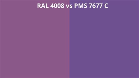 RAL 4008 Vs PMS 7677 C RAL Colour Chart UK