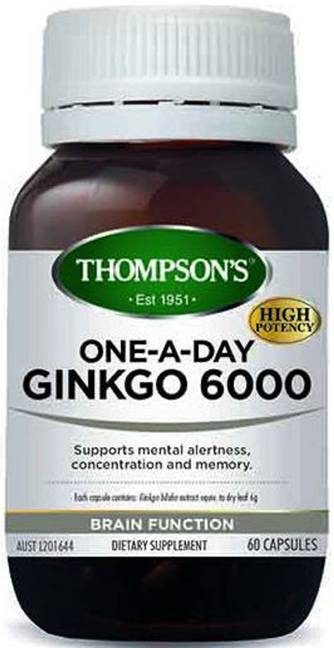 Thompson S One A Day Ginkgo Biloba 6000mg Capsules 60