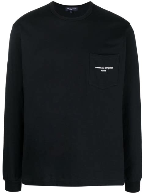 Comme Des Garçons Homme Logo Print Pocket Long Sleeves T Shirt Farfetch