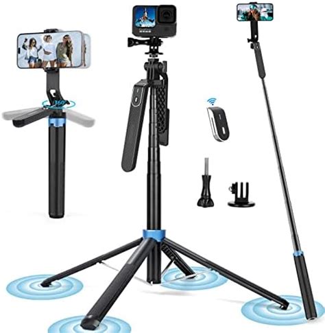 Amazon Eocean Tall Selfie Stick Tripod Quadripod With Remote