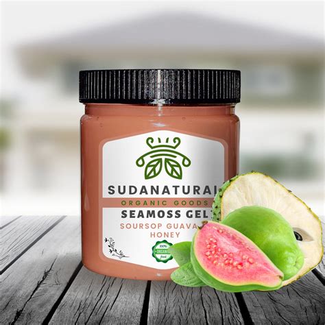 Sea Moss Gel Guava Soursop Flavored Sea Moss Gel Wildcrafted Sea