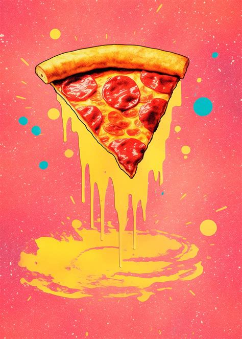 Pizza Slice Poster Picture Metal Print Paint By The Creative Hub