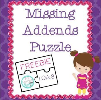 Oa Missing Addends Puzzle Freebie Maths Puzzles Missing Addend Math