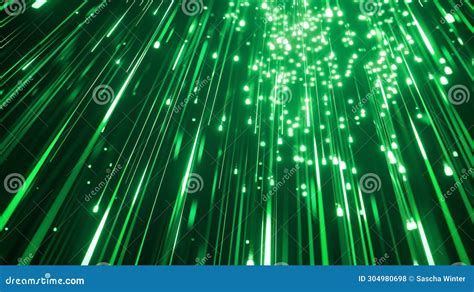 Luminescent Cascades Abstract Green Neon Elegance Stock Illustration