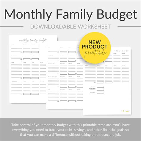 Household Budget Worksheet