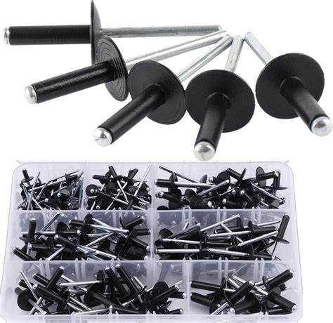 Amazon 220PCS Large Flange Aluminum Blind RivetsBlack Rivets Pop