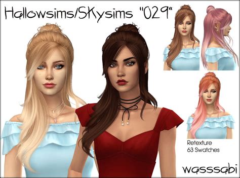 Wasssabi Sims Skysims 029 Hair Retextured Sims 4 Hairs Sims Sims 4 Sims Hair