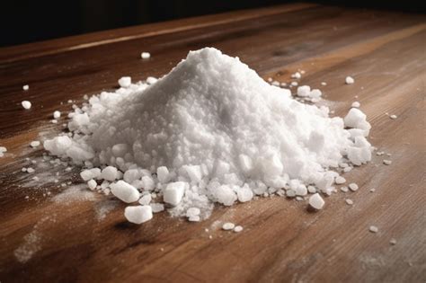 Premium Photo Generated Illustration Heap Of Salt On Wooden Table