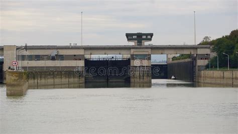 Water Lock on River Danube stock photo. Image of floodgate - 265447226