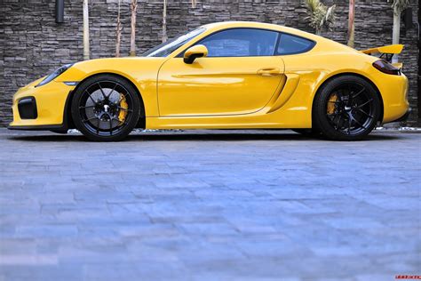 Stunning Yellow Porsche Cayman Gt On Satin Black Bbs Fi R Wheels