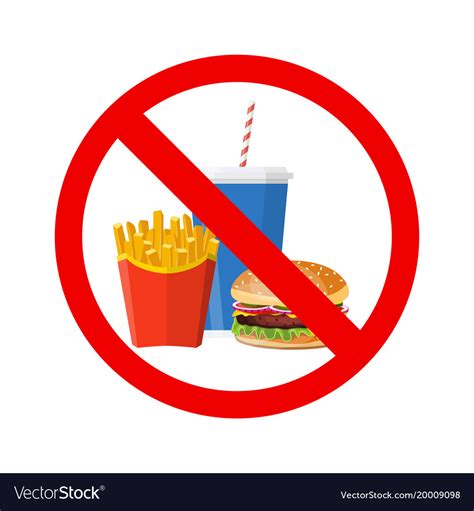 No Hamburger French Fries Royalty Free Vector Image