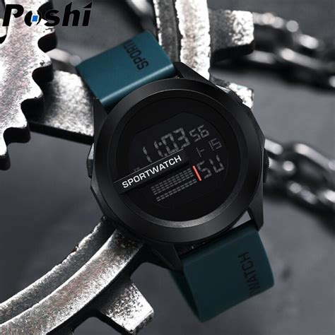 POSHI Original Men Watch Waterproof Alarm Chronograph Countdown Digital