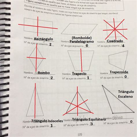 Escribe El Nombre De Cada Figura Traza Con Rojo Todos Los Ejes De