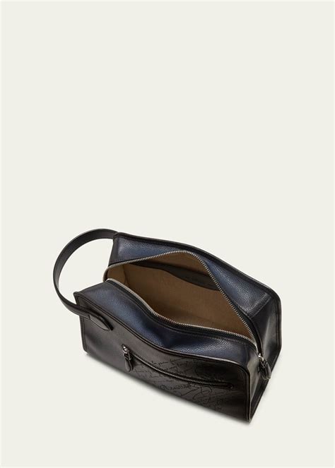 Berluti Men S Morning Scritto Leather Toiletry Bag Bergdorf Goodman