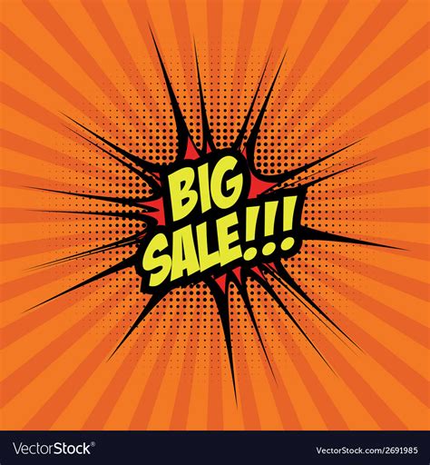 Abstract Big Sale Background With Pop Art Styles Vector Image