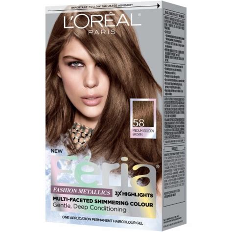 L Oreal Feria Medium Golden Briwn Shimmer 58 Hair Color 1 Ct King Soopers